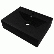 Helloshop26 - Vasque à poser perçage pour la robinetterie 60 x 46 cm en céramique noir 02_0002487 - 3000099841536