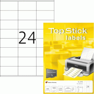 HERMA 2400 étiquettes blanches Top Stick, format 70 x 36 mm (100 feuilles A4 / cdt) - 4023145087053