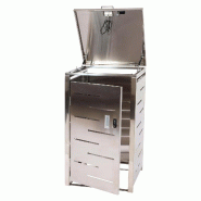 Mendler Habillage pour 1 poubelle HWC-E83, Couverture pour poubelle, extensible 103x60x62cm ~ Acier inoxydable 23kg - gris métal 99149