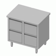 Meuble bas table de travail inox centrale avec quatre tiroirs 840x7... - P932697840