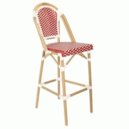 Oviala Business Chaise haute de jardin en alumunium et rotin synthétique blanc + rouge - rouge aluminium 112610 Oviala Business Chaise haute de jardin en alumunium et rotin synthétique blanc + rouge - rouge aluminium 112610