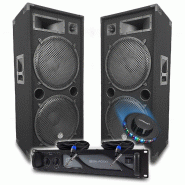 Pack Sono DJ BM SONIC Amplificateur 4000W, 2 ENCEINTES LSC215 2x2000W, Câbles Speakon, Sonorisation PRO, Soirée Salle des fêtes - 3666638036988