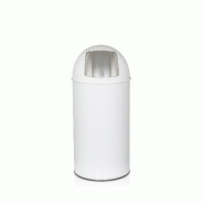 Poubelle à poussoir / Poubelle automatique PUSH 35L satin blanc hjh OFFICE - blanc acier 741006