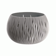 Prosperplast - Pot BOWL SANDY en plastique avec réservoir, gris pierre, 16,1x23,8x23,8 cm - gris plastique ZA1400
