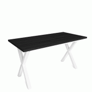 Skraut Home - Table à manger, 10 personnes, 200, Robuste et stable grâce à sa structure et aux pieds solides, Noir, Style industriel - noir Bois ma