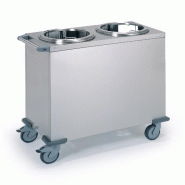 Tournus CHARIOT ASSIETTES NIVEAU CONSTANT neutre, 2 piles d'assiettes (couvercle en option) dimensions hors tout 960 x 485 mm hauteur 900 mm - gris in
