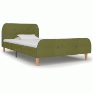 VidaXL Cadre de lit sans matelas vert tissu 90x200 cm Modèle Jervanel - 280931
