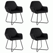 VidaXL Chaises à manger lot de 4 Noir Velours Modèle Vega ProDesk Mixte - 277011
