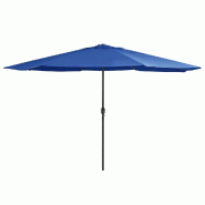 VidaXL Parasol de jardin avec mât en métal 390 cm bleu azuré Modèle Horizon Marine Plus - 47385