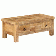 VidaXL Table basse 90x45x35 cm Bois de manguier massif Modèle Atlas Master Pro - 247326XL