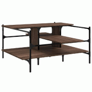 VidaXL Table basse chêne marron 100x100x48,5 cm bois d'ingénierie Modèle Montmartre - 842315