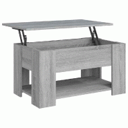 VidaXL Table basse Sonoma gris 79x49x41 cm Bois d'ingénierie Modèle Outdoor Rho Prime Plus - 819276XL