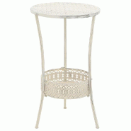 VidaXL Table de bistro Style vintage Ronde Métal 40x70 cm Blanc Modèle Zenith Atelier - 245938