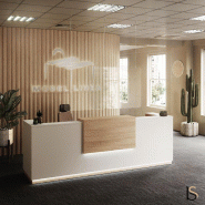 Comptoir d'accueil lumineux 2 personnes Delta Plus - Mobel Linea - Blanc, Non, 324_0