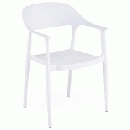 COSTWAY Chaise de salle à manger empilable, chaise plastique cuisine, charge 150 kg, salle à manger et cuisine (Blanc) - blanc plastique VH35817IT-3_0