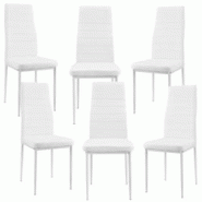 Décoshop26 - 6 x Chaises de salle à manger blanc avec rembourrage cuir synthétique 03_0000285 - blanc 3000039699784 Décoshop26 - 6 x Chaises de salle à manger blanc avec rembourrage cuir synthétique 03_0000285 - blanc 3000039699784