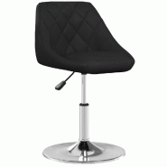 Décoshop26 - Tabouret de bar x1 chaise haute coutures en losange en PVC noir cadre en acier DEC029520 - noir 3000257417597