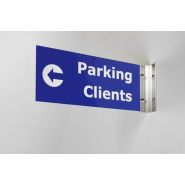 Enseigne drapeau en pvc gravé recto/verso pour extérieur - direct signaletique - 102 x 102 mm