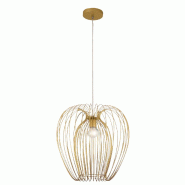 Fabas Luce Suspension De Style Campagnard Au Design Industriel Moderne, Structure Métallique, Couleur Or Mat, Douille E27, Idéale Pour L'Éclairage