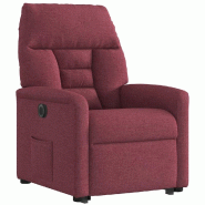 Fauteuil inclinable électrique rouge bordeaux tissu Modèle Vervionel - 8721102960376