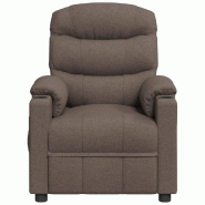 Fauteuil inclinable électrique Taupe Tissu Modèle Ivella - 8720845522681