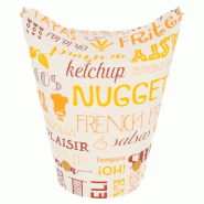 Gobelet à frites refermable Parole 480cc Ø8,5x14cm - par 50
