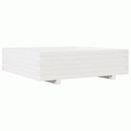 Helloshop26 - Jardinière bac lit surélevé plantes fleurs terrasse jardin 90 x 90 x 26,5 cm bois de pin massif blanc 02_0038049 - 3000217656165