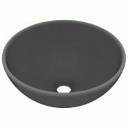 Helloshop26 - Lavabo rond de luxe de salle diamètre 32,5 cm céramique gris foncé mat 02_0002714 - 3000102131531