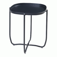 Helloshop26 - Table basse console d'appoint avec plateau amovible acier 53 x 46 x 46 cm noir 03_0010764 - 3000225397043