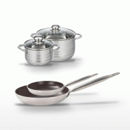Lot Poêles 24/32 cm et Faitouts 16/20 cm Elo Bistro Line - gris 3176239985788