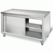 Meuble bas inox central traversant passe-plat P 700 mm - 1600_0