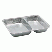 Packnwood FHC - Lot de 1000 barquettes aluminium rectangulaires 2 compartiments - 227x177x30 mm - Référence 209AL250830 Packnwood FHC - Lot de 1000 barquettes aluminium rectangulaires 2 compartiments - 227x177x30 mm - Référence 209AL250830