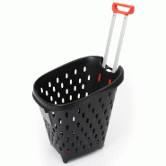 Panier couleur 56 litres à 2 roulettes - Gris basalte RAL 7012, Orangé rouge clair RAL 2008