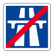 Panneau C208 - Indication fin section autoroutier