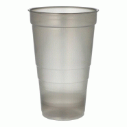 Papstar 25 Gobelet réutilisable PP 0,5 l Ø 9,5 cm · 14,4 cm gris - gris plastique polypropylène 96587