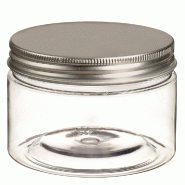 Pot à vis PET transparent avec couvercle aluminium 230ml - par 128