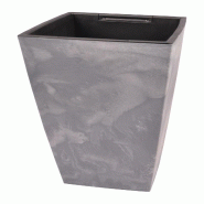 Prosperplast - Pot haut 26,6 L Urbi Square Effect en plastique avec réservoir, gris clair, 50x26,5x26,5 cm - gris plastique 166547