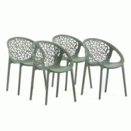RATTATAN Lot de 4 chaises empilables en polypropylène renforcé de fibre de verre, pour extérieur et jardin, restaurant, cuisine design moderne – RATTATAN Lot de 4 chaises empilables en polypropylène renforcé de fibre de verre, pour extérieur et jardin, restaurant, cuisine design moderne –