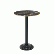 RestooTab - Mange-debout Versailles Ø50cm décor marbre royal chants couleur laiton - noir fonte TB-VRSFF-R50M-MB.ROY-LAI