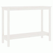 Table console Blanc 110x40x80 cm Bois massif de pin Modèle Jardin Prestige Prime - 822283