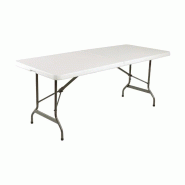 Table pliante rectangulaire transportable (L)1800 mm, en polyéthylène blanc et acier