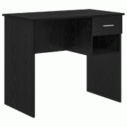 VidaXL Bureau avec tiroir Chêne noir 90 x 49 x 75 cm Bois d'ingénierie Modèle Vega Executive Pure - 869267