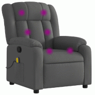 VidaXL Fauteuil inclinable de massage gris foncé tissu Modèle Nervessa - 8721012187412