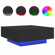 VidaXL Table basse avec lumières LED noir 80x80x31 cm Modèle Nova Design - 836589