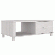 VidaXL Table basse HAMAR Blanc 100x55x35 cm Bois massif de pin Modèle Versailles Horizon - 340453