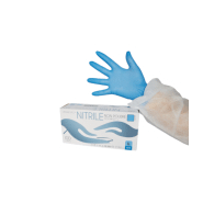 100 gants d'examens anti-virus à usage unique CE en nitrile bleu non poudré - GNNPBL-IM04/VR_0