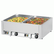 Bain-marie double monophasé avec 2 bacs gn 1/1 150 mm et 2 robinets... - PCBMDV