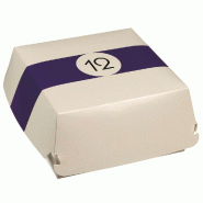 Boite burger modèle L carton blanc décor billard 17x17x8cm - par 200