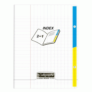 Calligraphe Lot de 10 Cahier Ligne 8000 17x22, 96p./48 feuilles 90 g/m² piquées, 2 index, couv. PP incolore, Séyès - 3210330182216