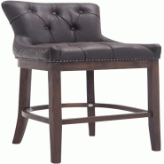 CLP Tabouret de bar Lakewood antique-foncé cuir véritable Marron - marron cuir 101206103
